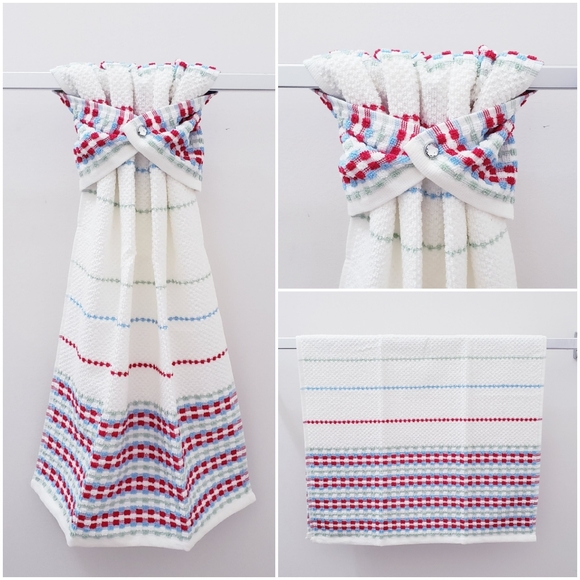 #0996 NEW! Pioneer Woman Hang'N'Snap HAND Towel *Select your snap - Picture 6 of 14